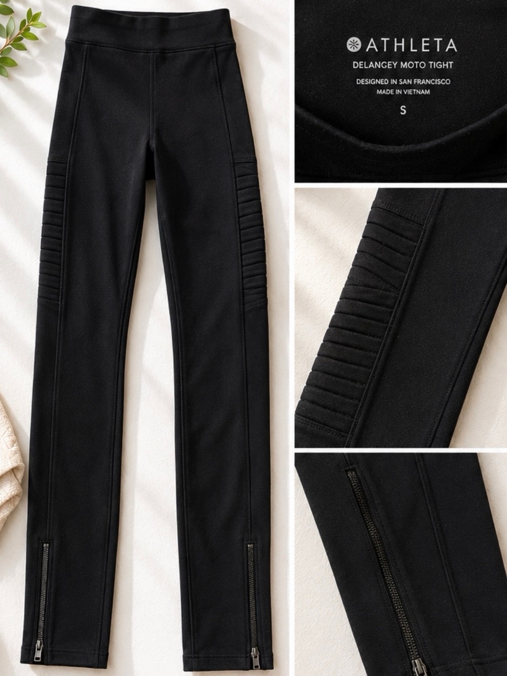 Athleta Delancey Moto Tight Leggings in Black